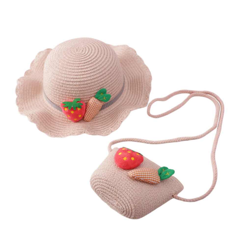 1Set Kids Straw Sun Protection - Sun Hat Wide Brim ulasan dan harga