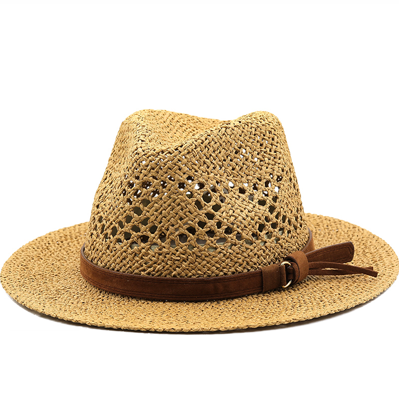 Hollow Men Raffia straw hat St - Cowboy Hat Straw ulasan dan harga