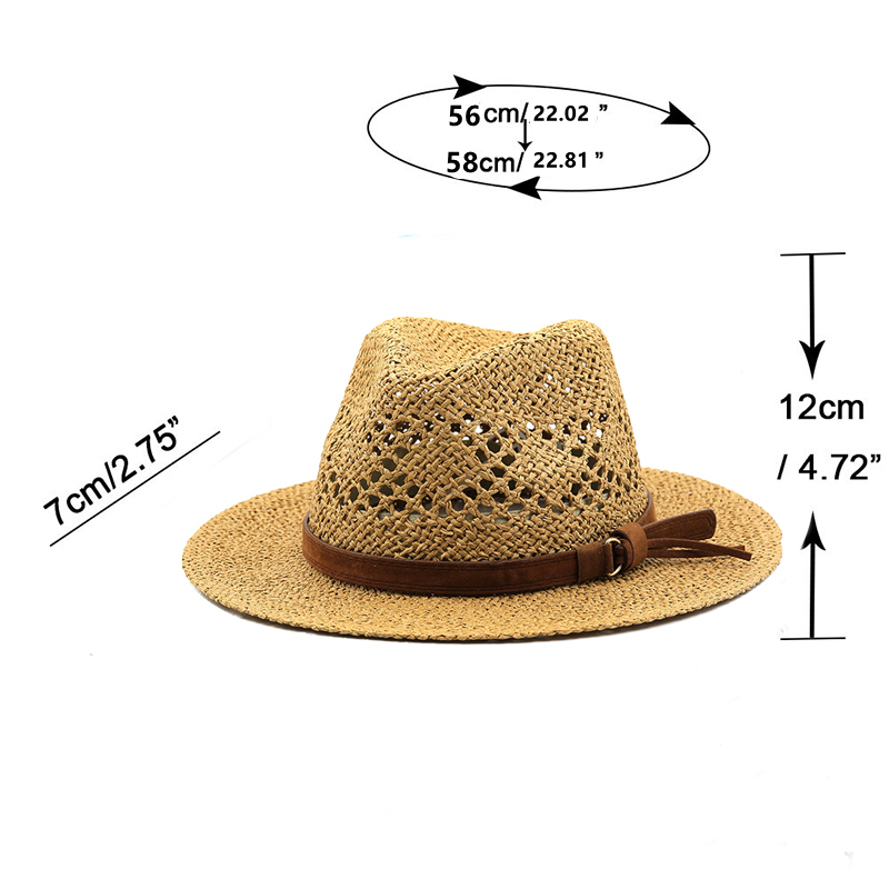 Hollow Men Raffia straw hat St - Cowboy Hat Straw ulasan dan harga