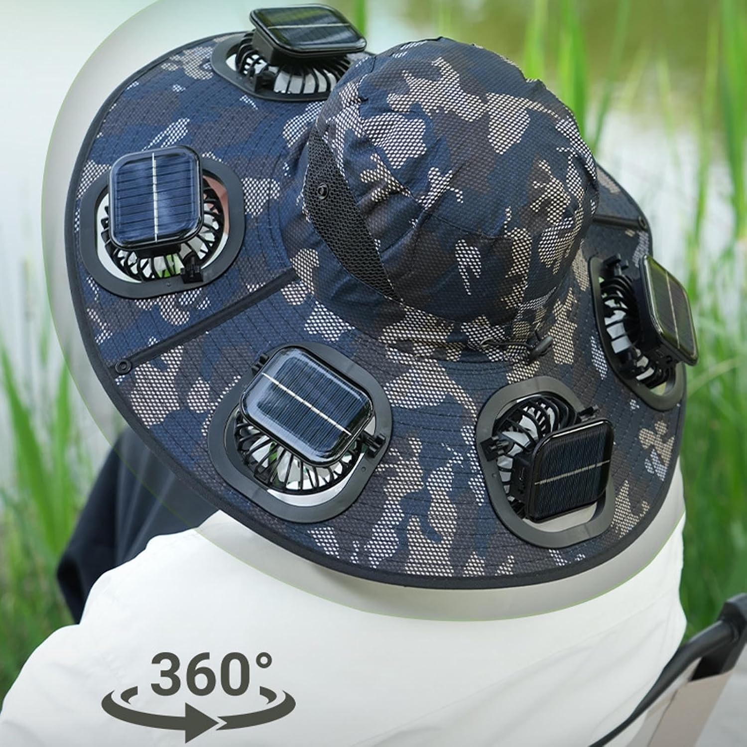 Hot 6 Fans Solar Fan Hat Breat - Sun Hat Wide Brim ulasan dan harga