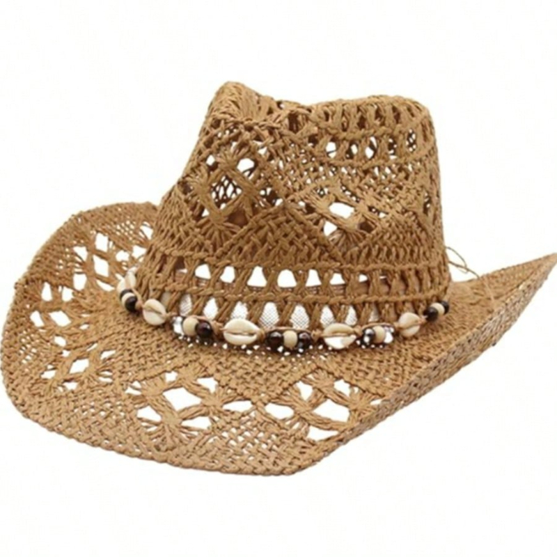 1pc Boho Shell Hollow Out Stra - Cowboy Hat Straw ulasan dan harga