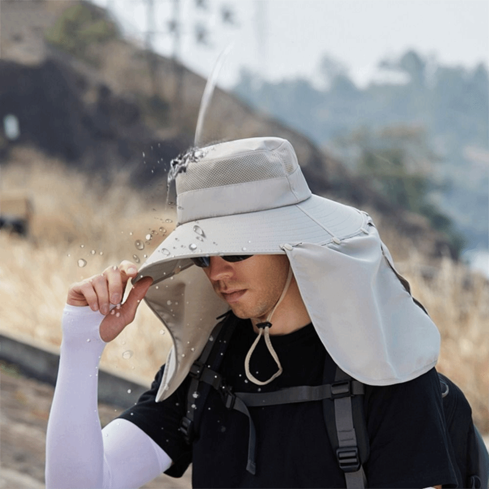 Simple Cloth Men Sun Hat Neck  - Visor Sun Hat ulasan dan harga