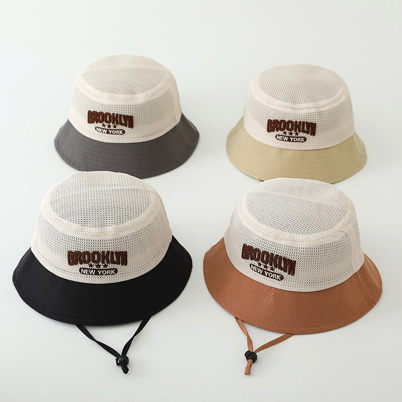 Letter Embroidered Baby Sun Ha - Bucket Hat Cotton ulasan dan harga