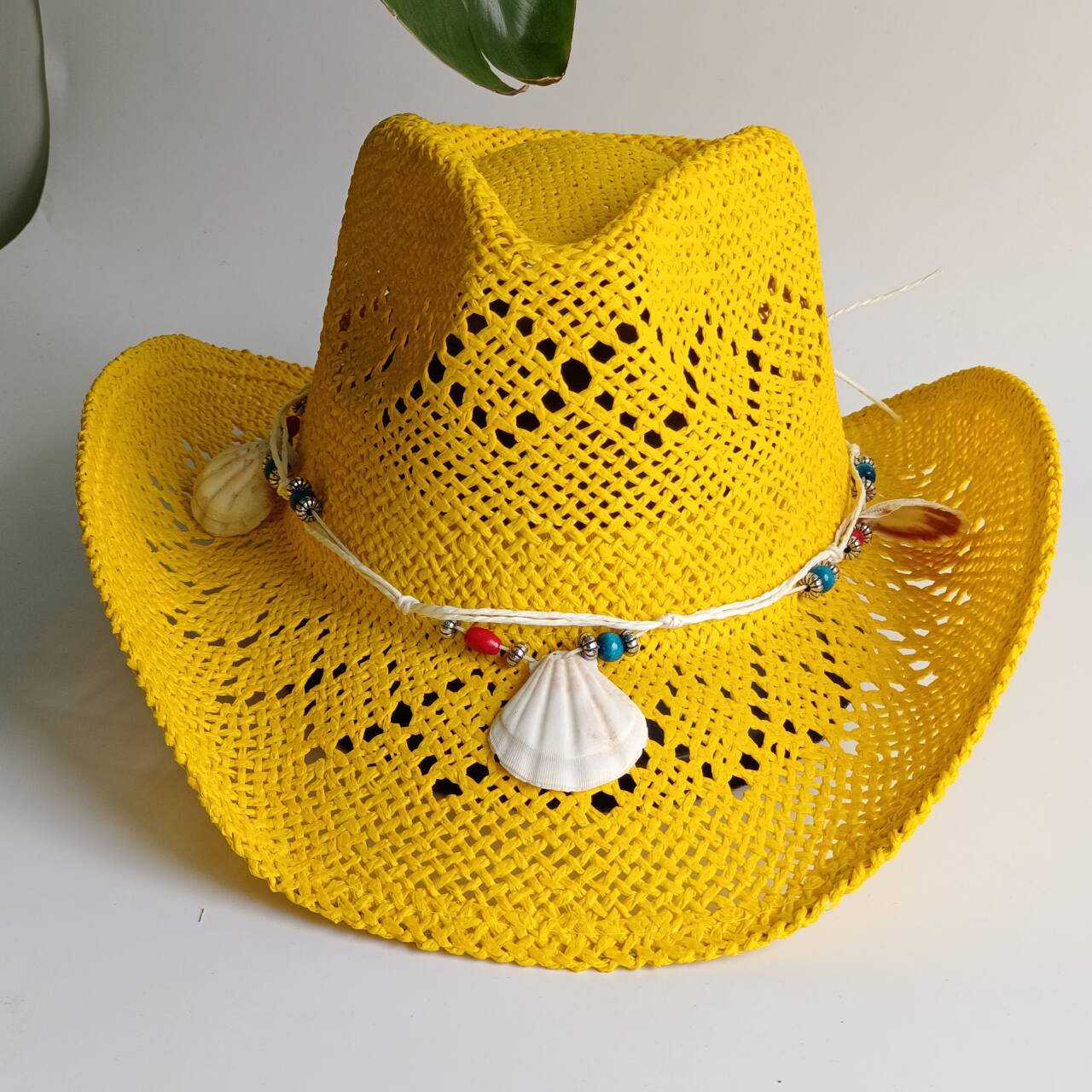Bright yellow Cowboy Straw Hat - Cowboy Hat Straw ulasan dan harga