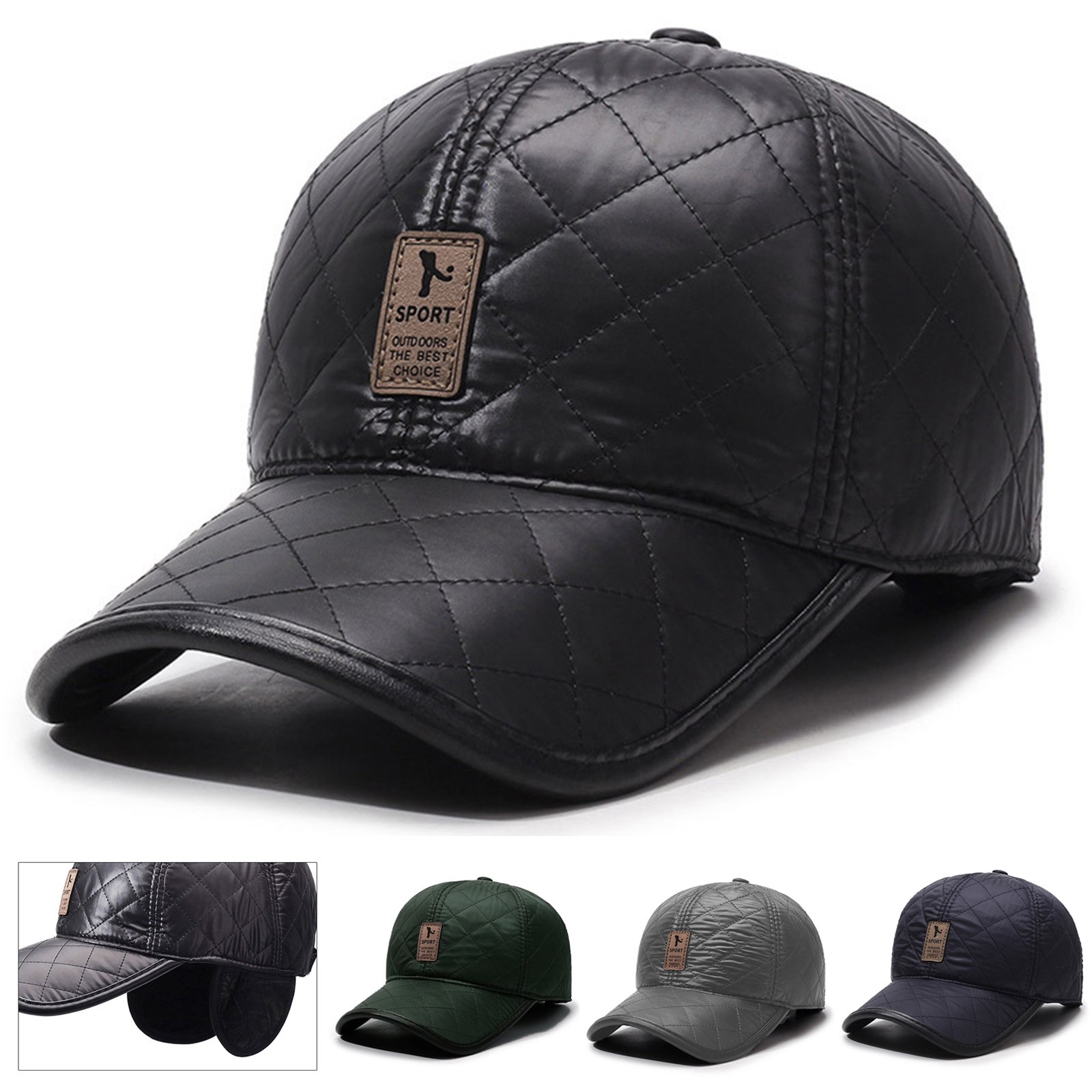 Winter Men PU Baseball Cap War - Winter Trapper Hat ulasan dan harga