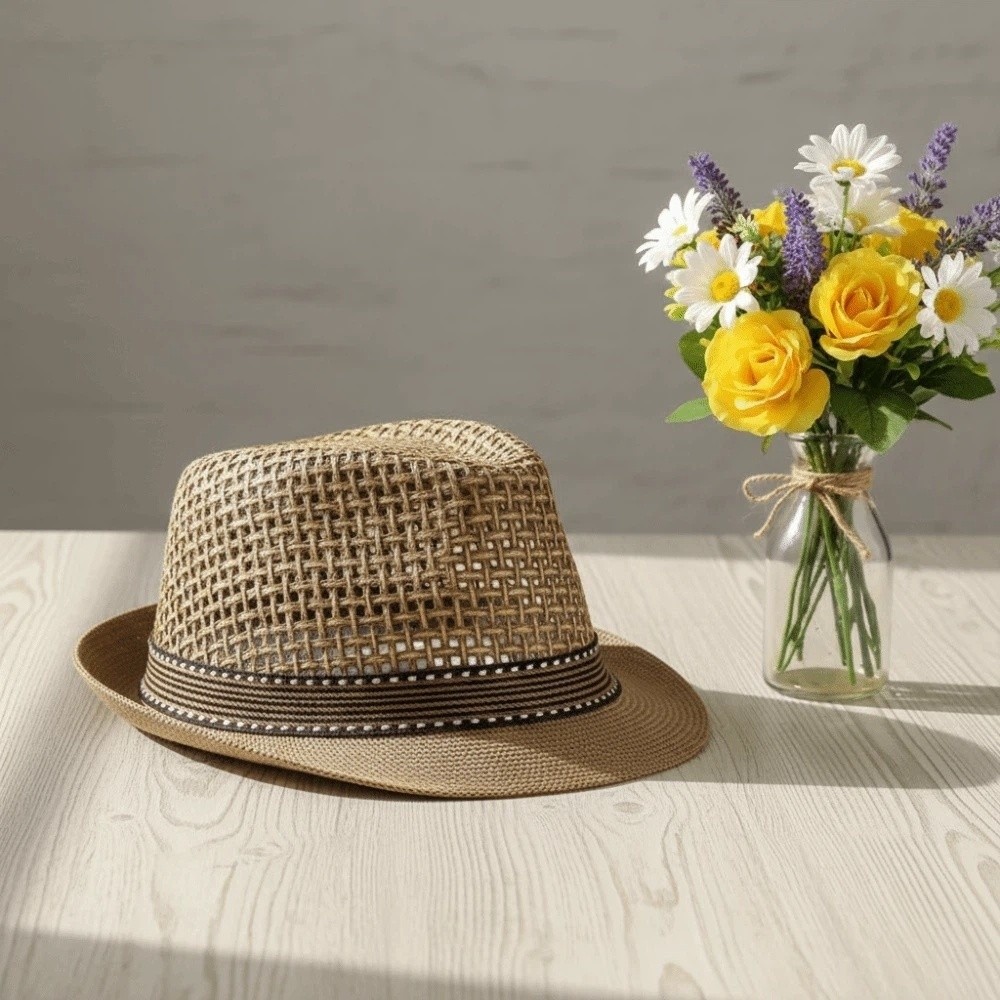 Short Brim Men Panama Hat Brea - Bucket Hat Cotton ulasan dan harga