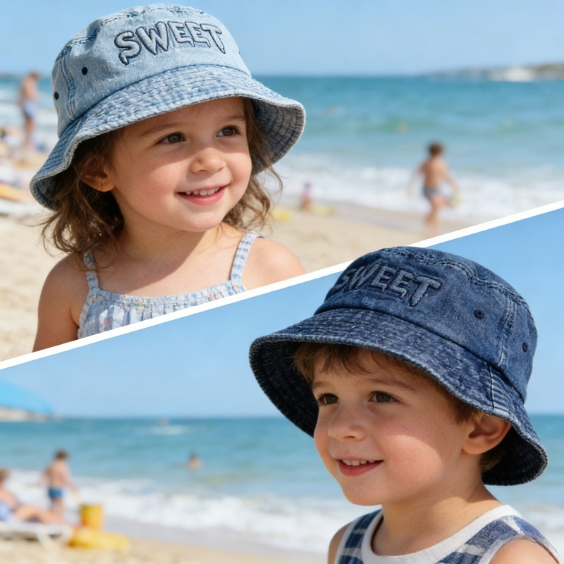 Japanese Retro Kids Bucket Hat - Bucket Hat Cotton ulasan dan harga