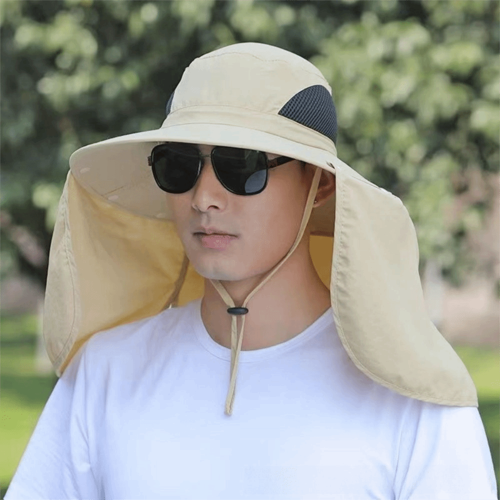 Removable Cloth Men Sun Hat Bi - Visor Sun Hat ulasan dan harga