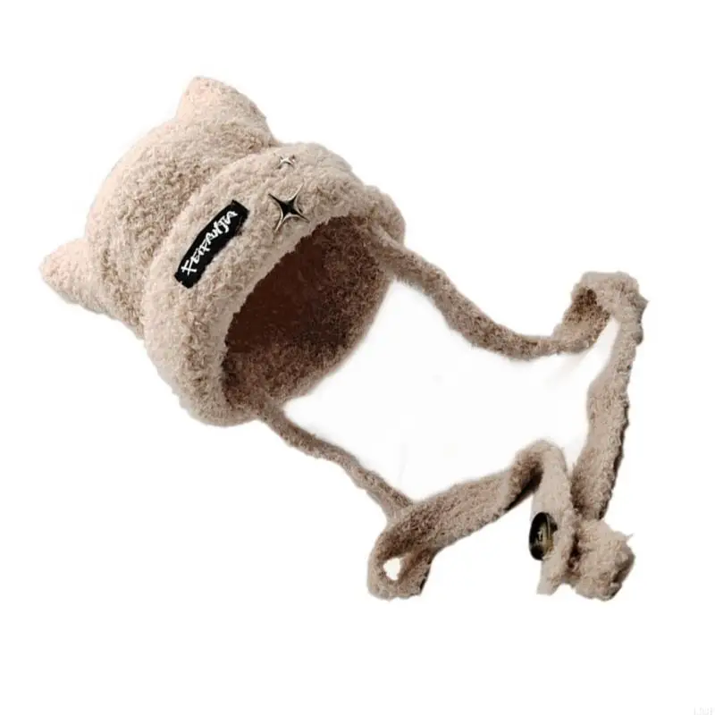 L93F Handmade Knit Ear Trapper - Winter Trapper Hat ulasan dan harga
