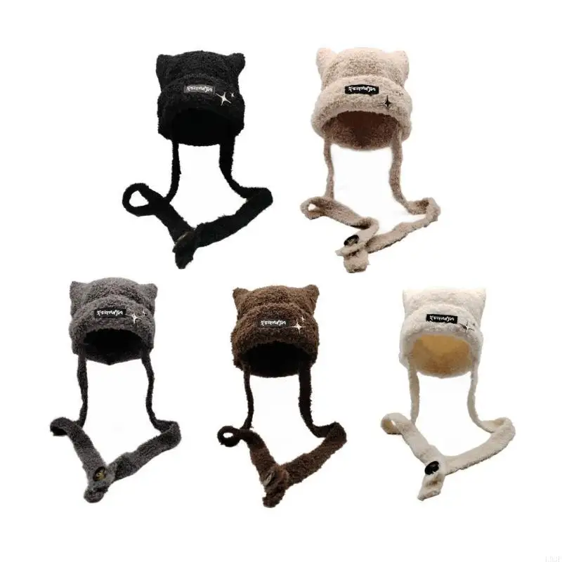 L93F Handmade Knit Ear Trapper - Winter Trapper Hat ulasan dan harga