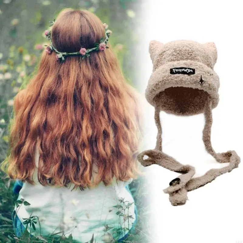 L93F Handmade Knit Ear Trapper - Winter Trapper Hat ulasan dan harga