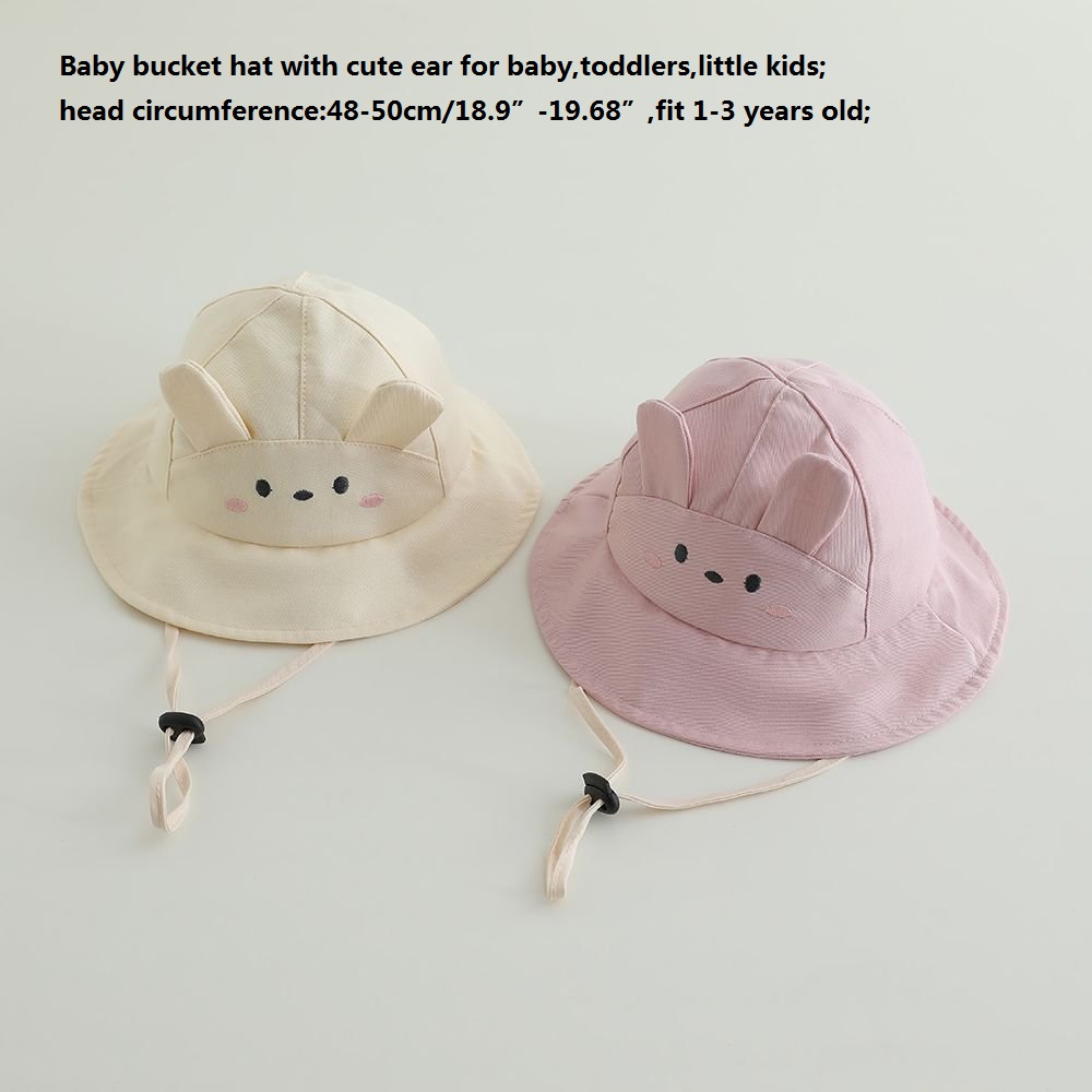 Baby Girls Sun Hat 48-50cm Cot - Bucket Hat Cotton ulasan dan harga