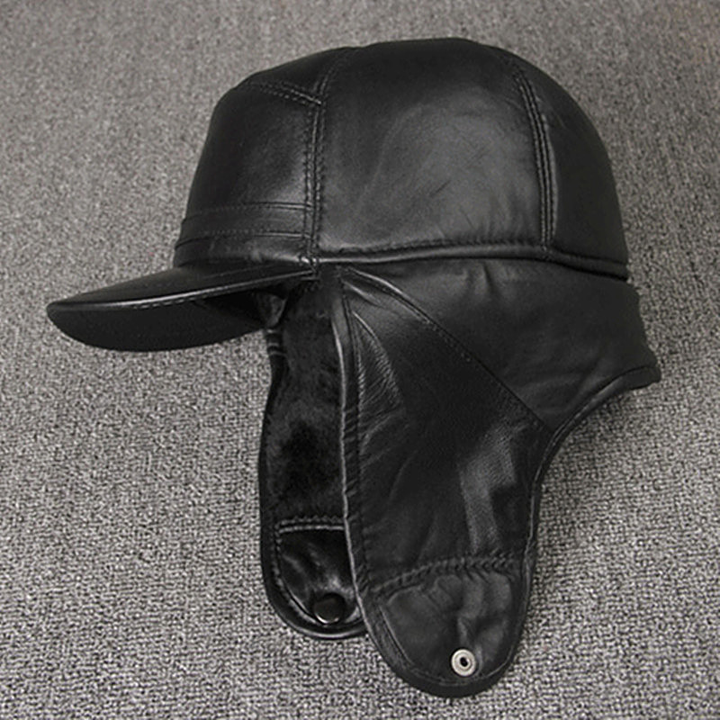 Genuine Leather caps Winter Wa - Winter Trapper Hat ulasan dan harga