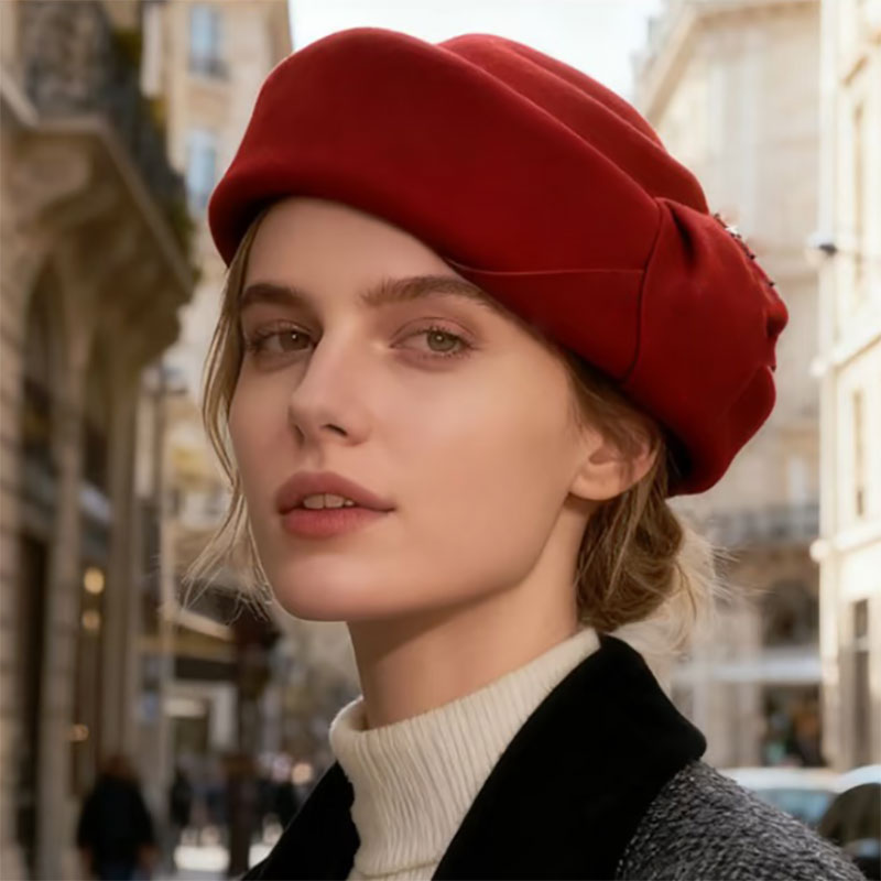 New Classic Wool Felt Beret Wo - Beret French Wool ulasan dan harga